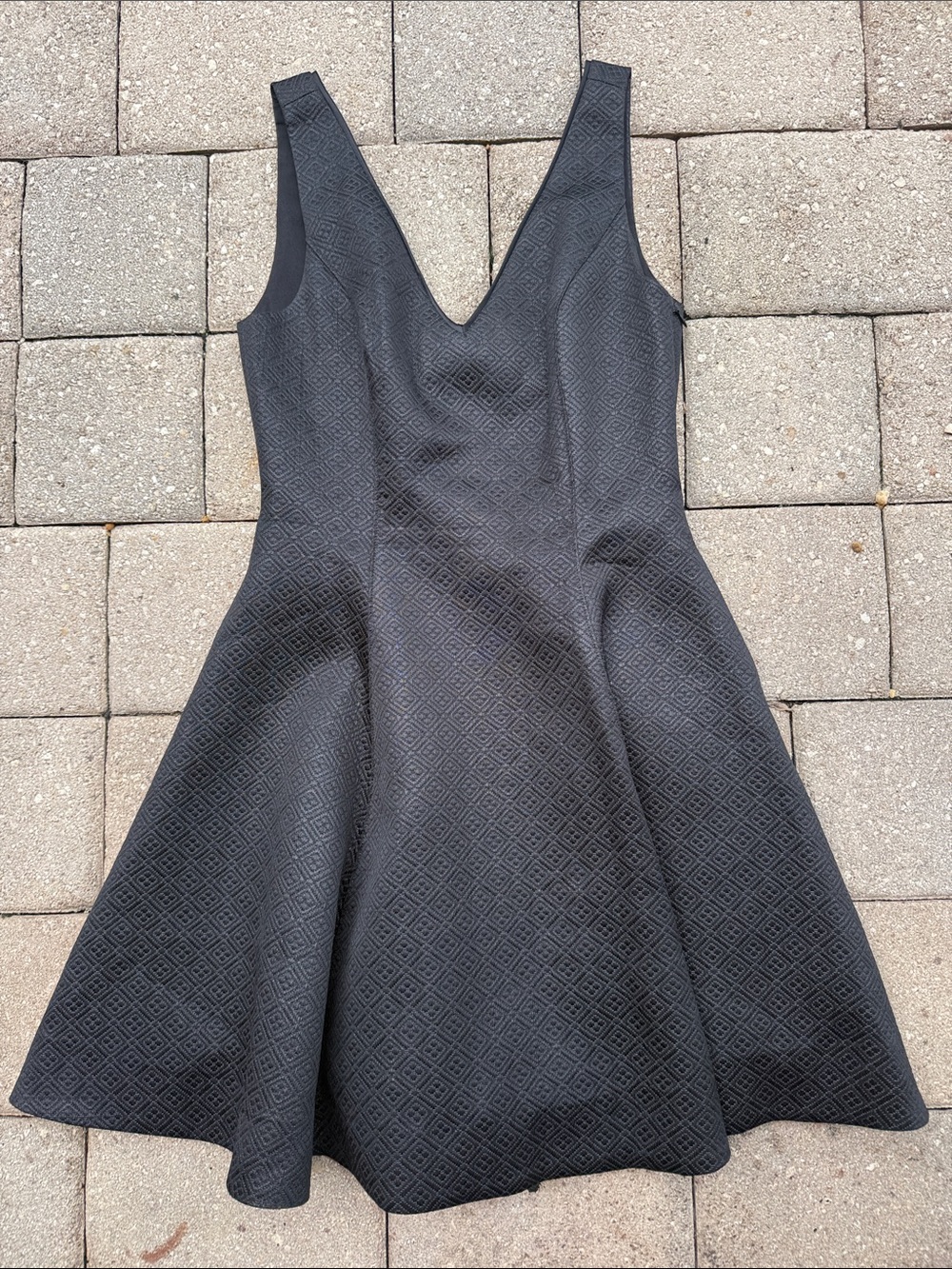 ERIN by Erin Fetherston Black Textured Fit & Flare Mini Dress